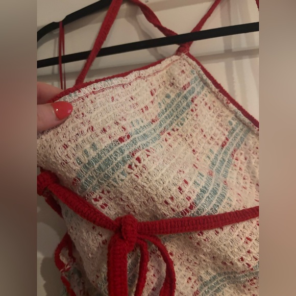 NWT - Zara Knit Maxi Dress - Zara Red and Blue Patterned Maxi Dress, size medium - Picture 15 of 15